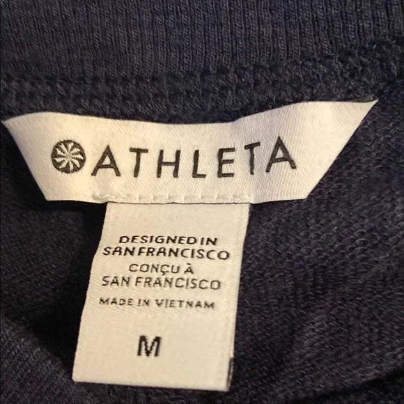 Athleta Navy Blue boat neck Women's Top - Picture 3 of 4